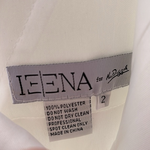 Ieena x Mac Duggal - White Asymmetrical Ruffle Mini Cocktail Dress Size 2 - Picture 10 of 12